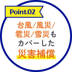 Point.02 台風/風災/雹災/雪災もカバーした災害補償