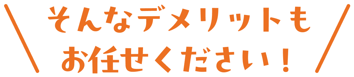 そんなデメリットもお任せください！