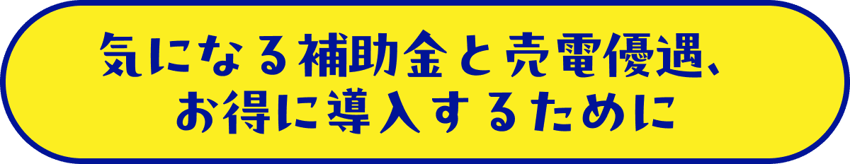 気になる補助金と売電優遇、お得に導入するために